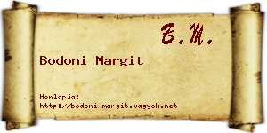 Bodoni Margit névjegykártya
